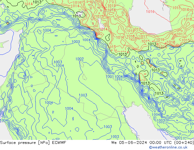 Yer basıncı ECMWF Çar 05.06.2024 00 UTC