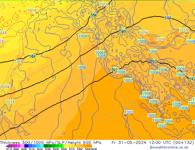 Thck 500-1000hPa ECMWF Fr 31.05.2024 12 UTC