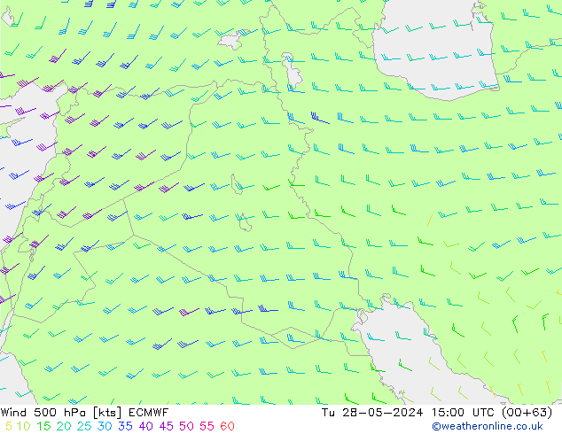 Wind 500 hPa ECMWF Tu 28.05.2024 15 UTC