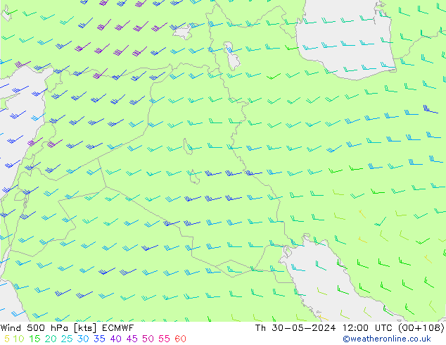 Rüzgar 500 hPa ECMWF Per 30.05.2024 12 UTC