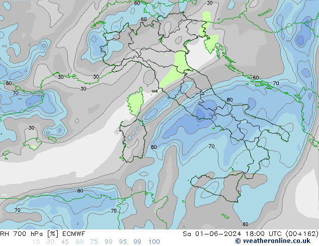 RV 700 hPa ECMWF za 01.06.2024 18 UTC