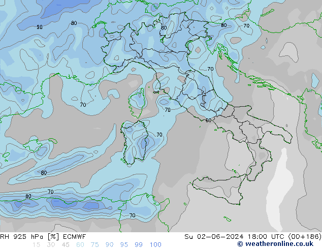 RH 925 hPa ECMWF Su 02.06.2024 18 UTC