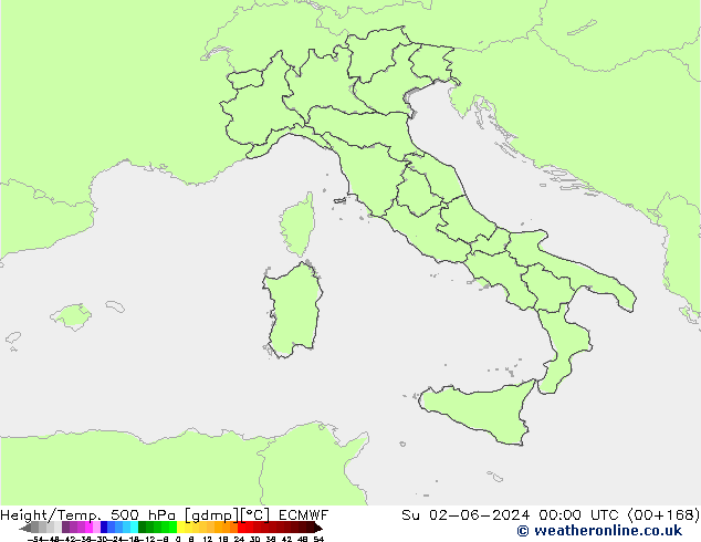 Height/Temp. 500 hPa ECMWF Su 02.06.2024 00 UTC