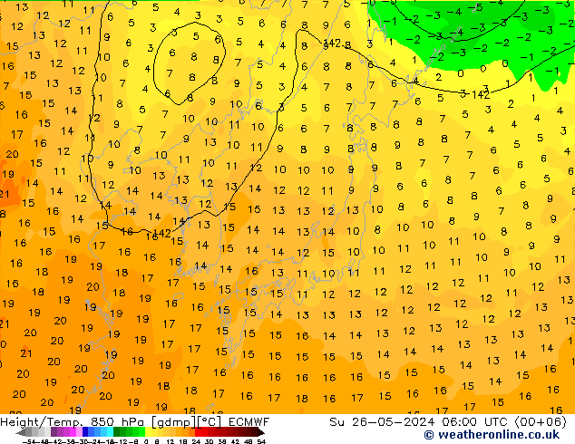 Z500/Rain (+SLP)/Z850 ECMWF nie. 26.05.2024 06 UTC