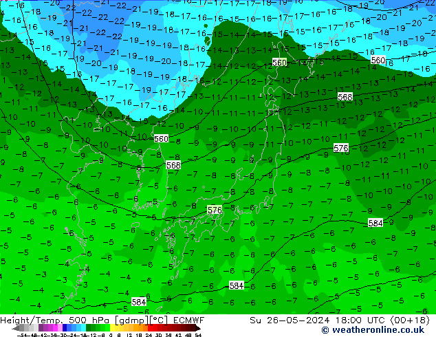 Z500/Rain (+SLP)/Z850 ECMWF dim 26.05.2024 18 UTC