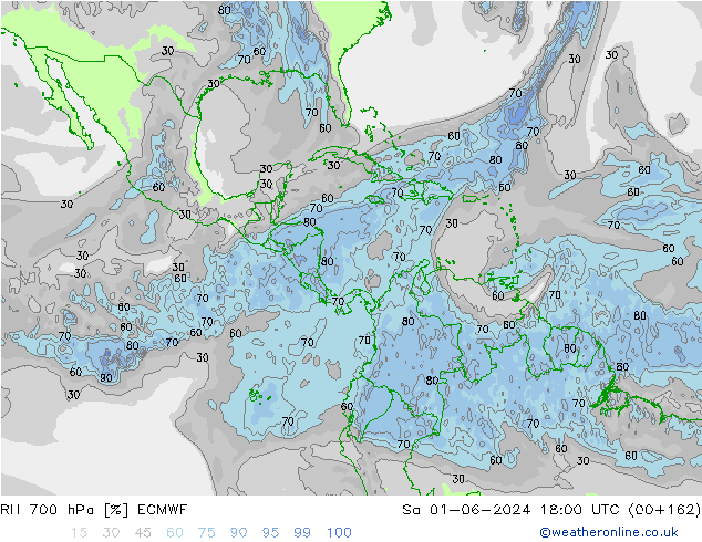 RV 700 hPa ECMWF za 01.06.2024 18 UTC