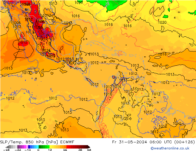 SLP/Temp. 850 hPa ECMWF Fr 31.05.2024 06 UTC