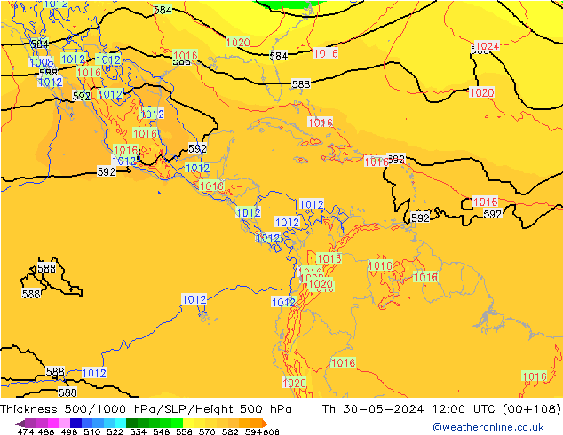 500-1000 hPa Kalınlığı ECMWF Per 30.05.2024 12 UTC