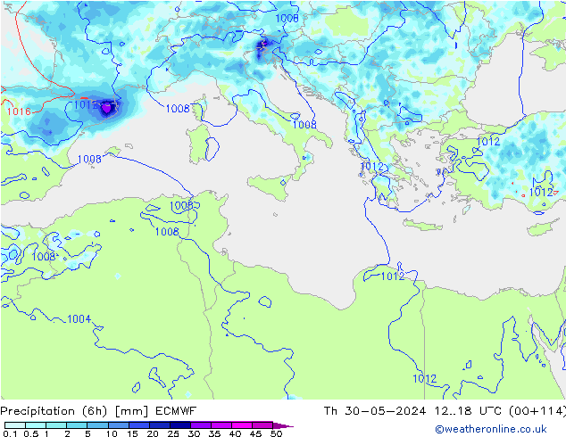 Z500/Rain (+SLP)/Z850 ECMWF  30.05.2024 18 UTC