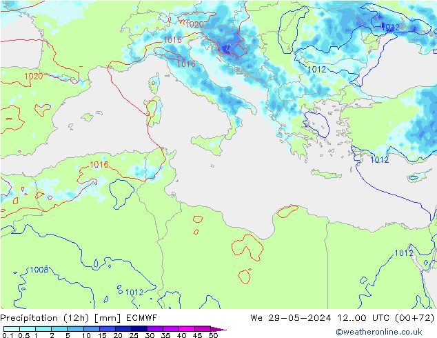 Yağış (12h) ECMWF Çar 29.05.2024 00 UTC
