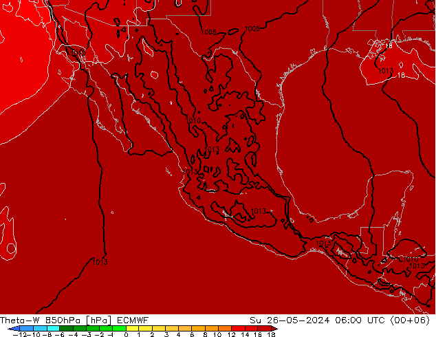 Theta-W 850hPa ECMWF dom 26.05.2024 06 UTC