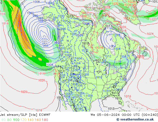 Polarjet/Bodendruck ECMWF Mi 05.06.2024 00 UTC