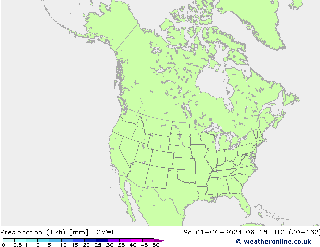 Précipitation (12h) ECMWF sam 01.06.2024 18 UTC