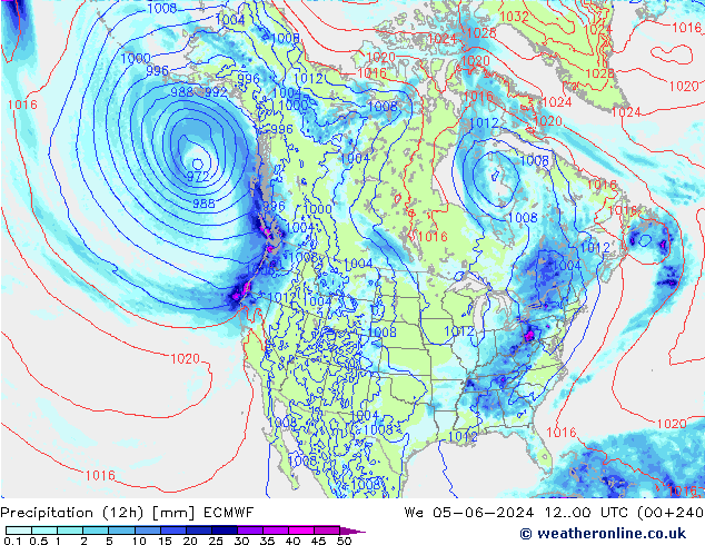 Yağış (12h) ECMWF Çar 05.06.2024 00 UTC