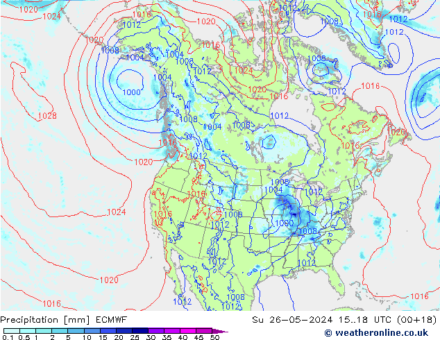 Neerslag ECMWF zo 26.05.2024 18 UTC