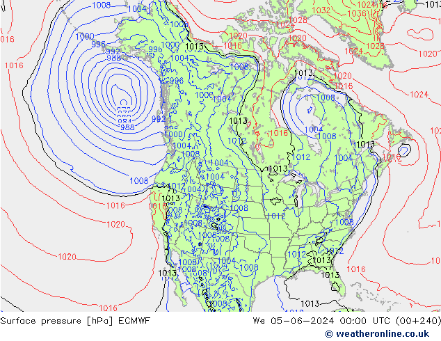 Luchtdruk (Grond) ECMWF wo 05.06.2024 00 UTC