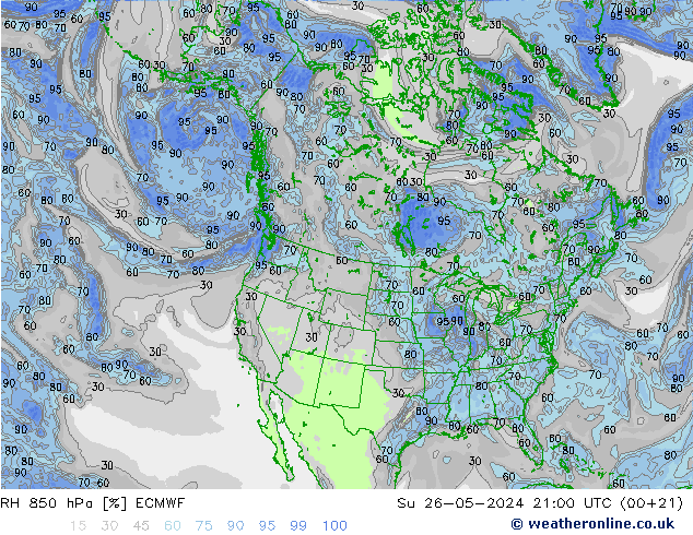 RH 850 hPa ECMWF Su 26.05.2024 21 UTC