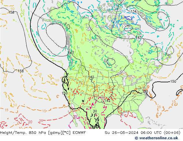 Z500/Rain (+SLP)/Z850 ECMWF Вс 26.05.2024 06 UTC