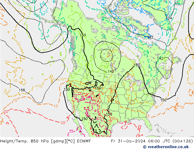 Height/Temp. 850 hPa ECMWF Pá 31.05.2024 06 UTC