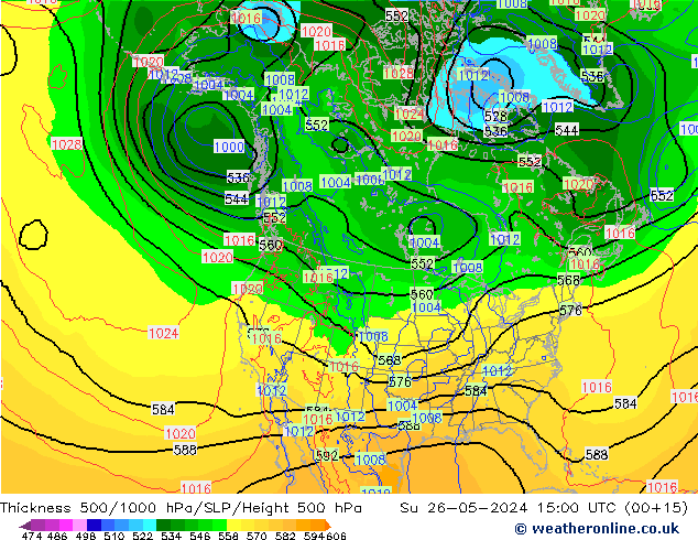 Thck 500-1000hPa ECMWF Su 26.05.2024 15 UTC