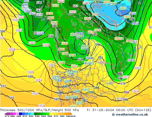 500-1000 hPa Kalınlığı ECMWF Cu 31.05.2024 06 UTC