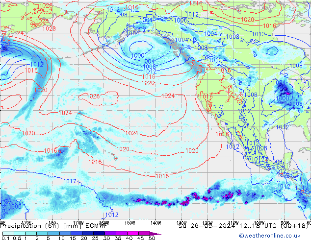 Z500/Rain (+SLP)/Z850 ECMWF nie. 26.05.2024 18 UTC