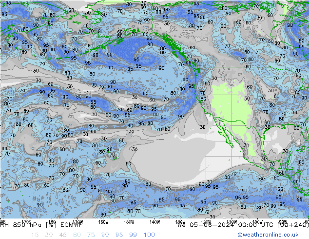 RH 850 hPa ECMWF St 05.06.2024 00 UTC