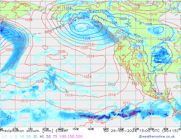 Precipitation accum. ECMWF dom 26.05.2024 15 UTC