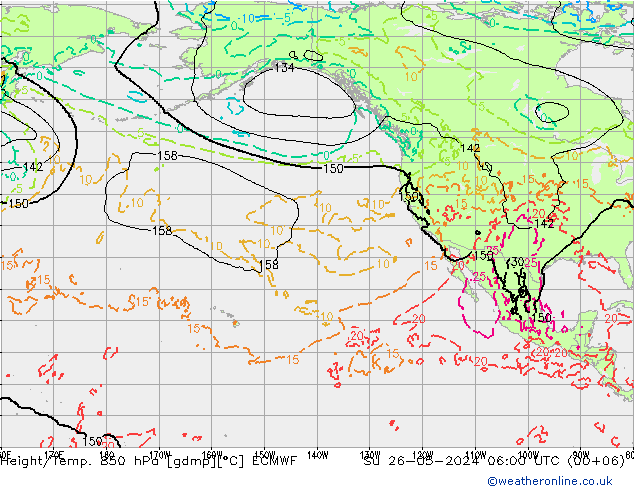 Z500/Regen(+SLP)/Z850 ECMWF zo 26.05.2024 06 UTC