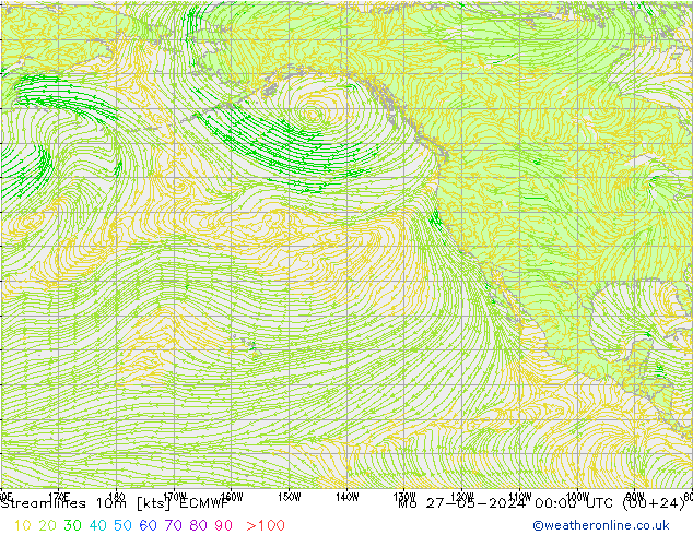 ветер 10m ECMWF пн 27.05.2024 00 UTC