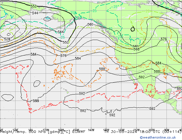 Z500/Rain (+SLP)/Z850 ECMWF Th 30.05.2024 18 UTC