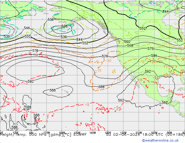 Z500/Regen(+SLP)/Z850 ECMWF zo 02.06.2024 18 UTC