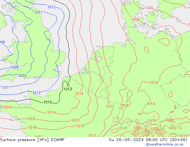 Bodendruck ECMWF So 26.05.2024 06 UTC