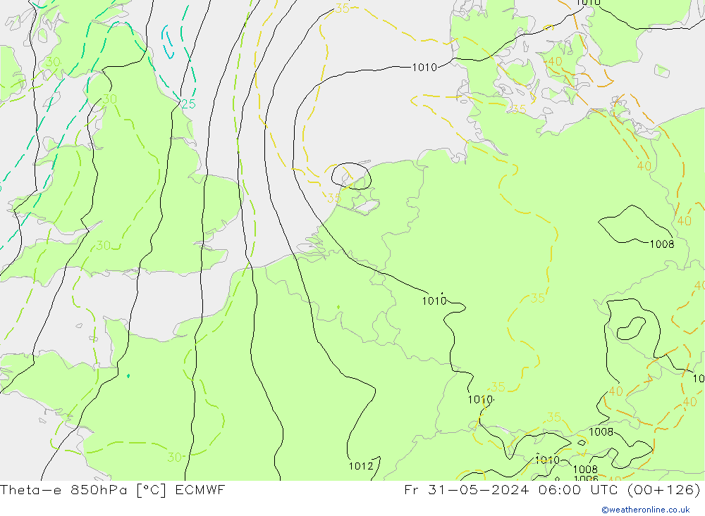 Theta-e 850hPa ECMWF pt. 31.05.2024 06 UTC