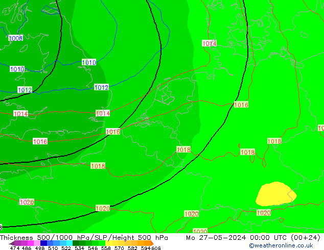 Thck 500-1000hPa ECMWF lun 27.05.2024 00 UTC