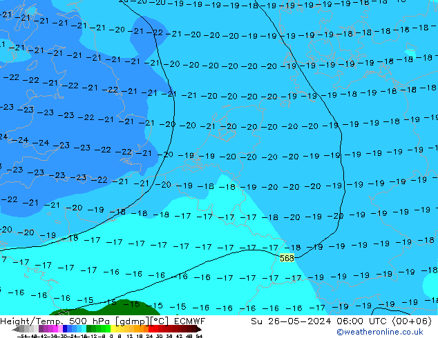 Z500/Rain (+SLP)/Z850 ECMWF So 26.05.2024 06 UTC