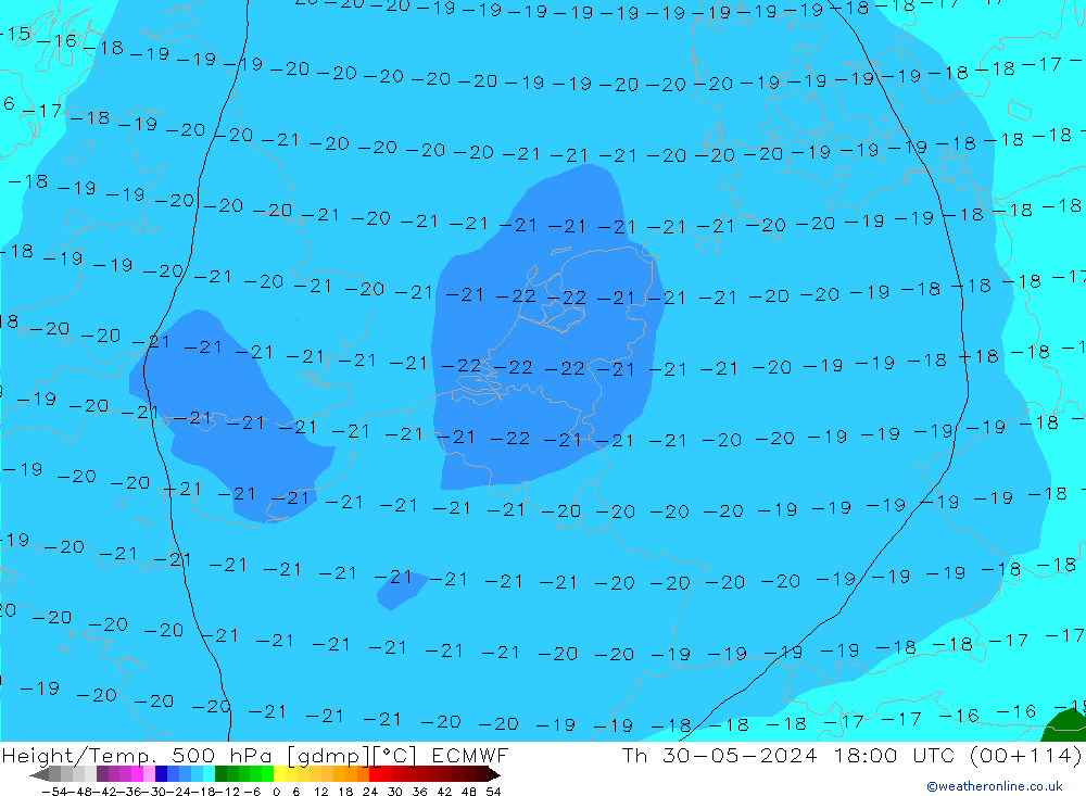 Z500/Yağmur (+YB)/Z850 ECMWF Per 30.05.2024 18 UTC