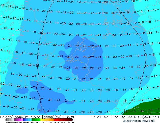 Z500/Yağmur (+YB)/Z850 ECMWF Cu 31.05.2024 00 UTC