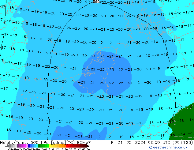 Z500/Rain (+SLP)/Z850 ECMWF Fr 31.05.2024 06 UTC