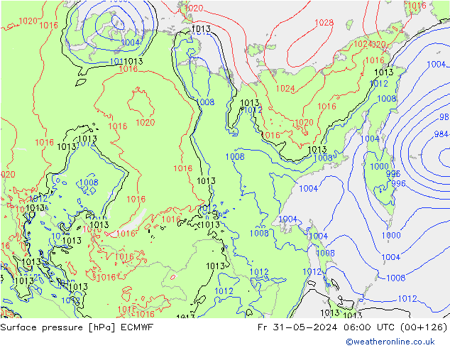 приземное давление ECMWF пт 31.05.2024 06 UTC