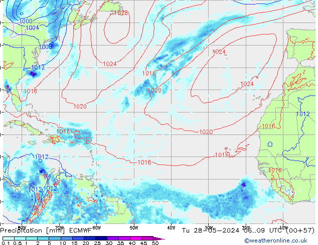 Precipitation ECMWF Tu 28.05.2024 09 UTC