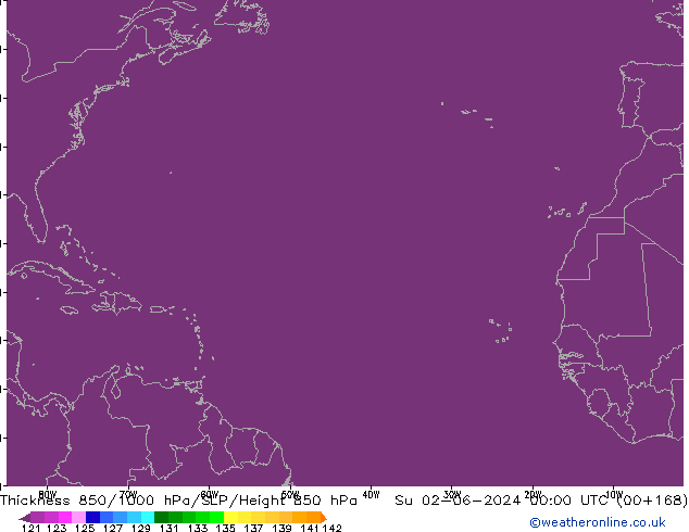Thck 850-1000 hPa ECMWF nie. 02.06.2024 00 UTC