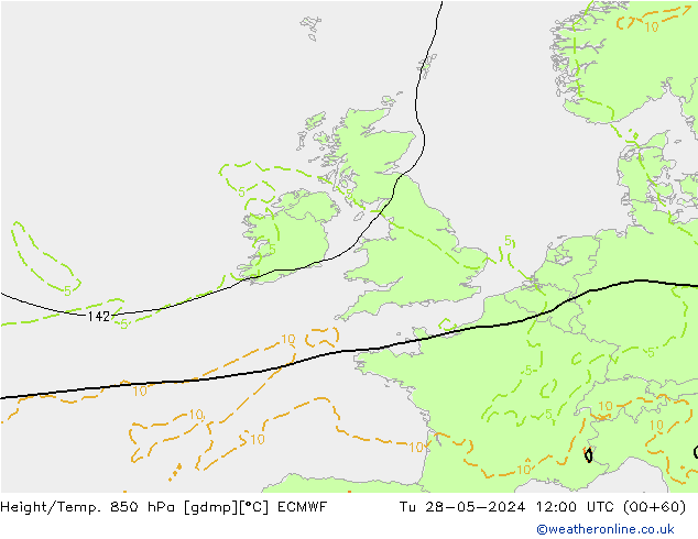 Z500/Rain (+SLP)/Z850 ECMWF Ter 28.05.2024 12 UTC