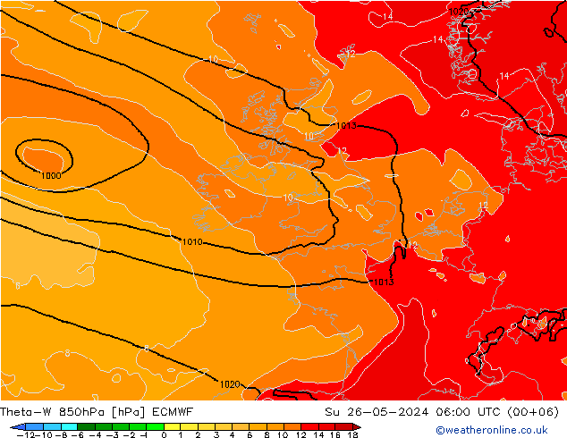 Theta-W 850hPa ECMWF dim 26.05.2024 06 UTC