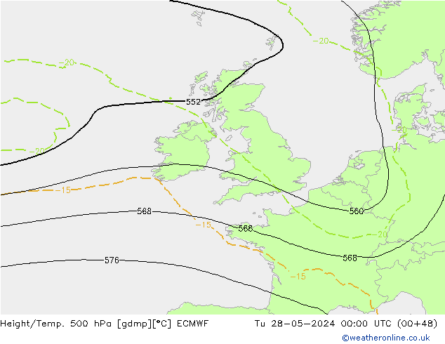 Z500/Rain (+SLP)/Z850 ECMWF mar 28.05.2024 00 UTC