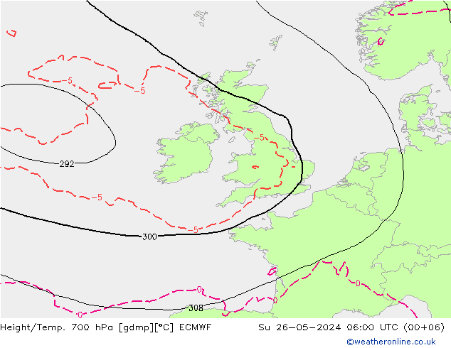 Height/Temp. 700 hPa ECMWF  26.05.2024 06 UTC