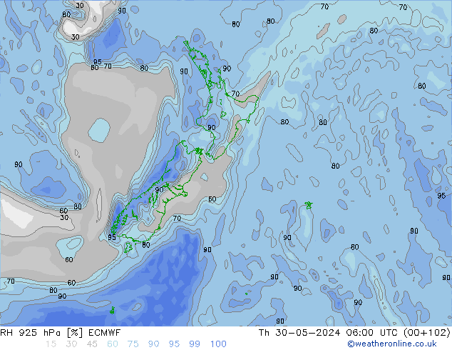 RH 925 hPa ECMWF Do 30.05.2024 06 UTC