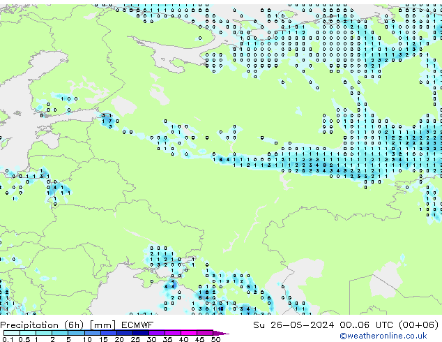 Z500/Rain (+SLP)/Z850 ECMWF nie. 26.05.2024 06 UTC