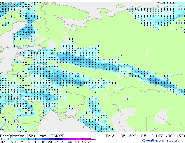 Precipitazione (6h) ECMWF ven 31.05.2024 12 UTC