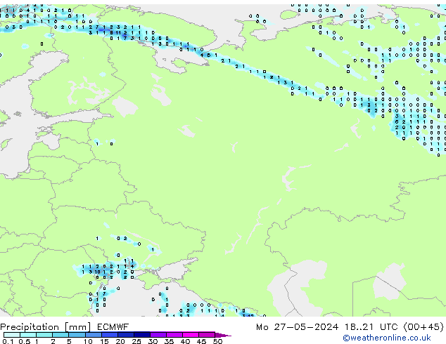 Precipitation ECMWF Mo 27.05.2024 21 UTC